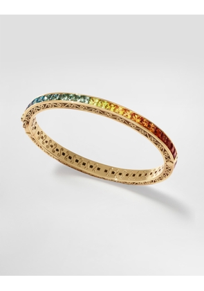 Dolce & Gabbana Rainbow Bracelet 18 Carat Yellow Gold And Multicolored Sapphires - Man Bracelets Gold Gold Xl