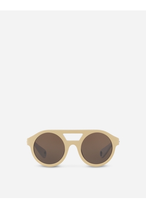 Dolce & Gabbana Mimmo Sunglasses - Man Sunglasses Beige And Light Blue Acetate Onesize