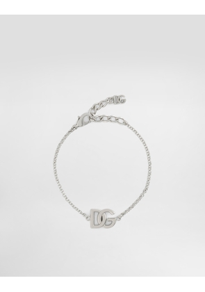 Dolce & Gabbana Link Bracelet With Dg-logo - Man Bijoux Silver Metal Onesize