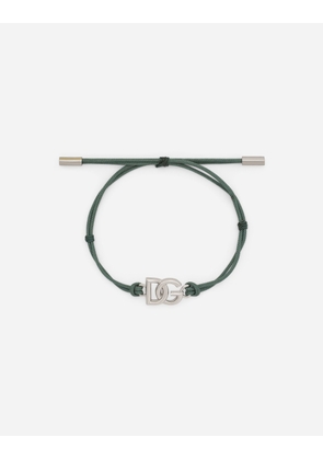 Dolce & Gabbana Cord Bracelet With Dg Logo - Man Bijoux Green Metal Onesize