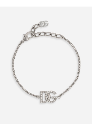 Dolce & Gabbana Link Bracelet With Dg Logo - Man Bijoux Silver Metal Onesize