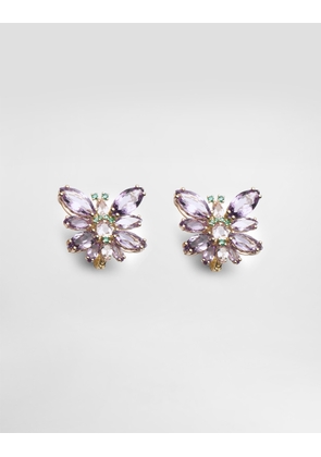 Dolce & Gabbana Butterfly Earrings 18-carat Yellow Gold, Amethysts, Morganites, And Emeralds - Woman Earrings Gold Onesize
