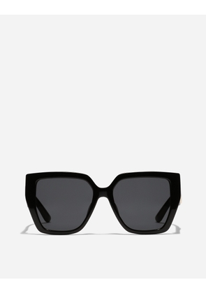Dolce & Gabbana Dg Crossed Sunglasses - Woman Black Acetate Onesize