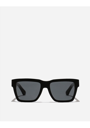Dolce & Gabbana Mirror Logo Sunglasses - Woman Sunglasses Black Acetate Onesize