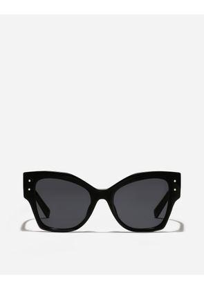 Dolce & Gabbana Dg Logo Plaque Sunglasses - Woman Black Acetate Onesize