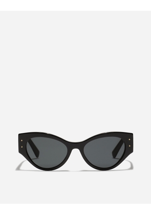 Dolce & Gabbana Dg Logo Plaque Sunglasses - Woman Black Acetate Onesize