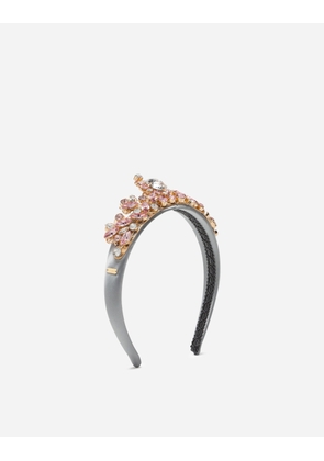 Dolce & Gabbana Headband With All Over Jewellery Application - Woman Gold Metal Onesize
