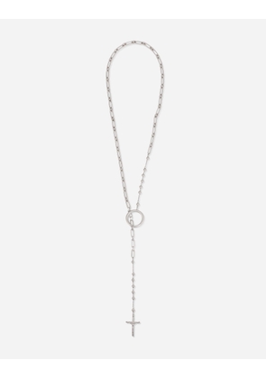 Dolce & Gabbana Cross Necklace - Man Silver Metal Onesize