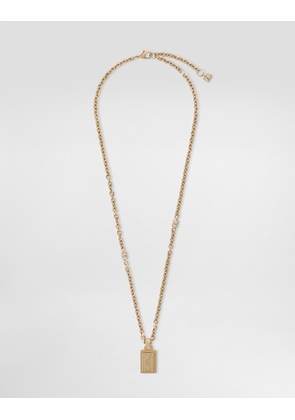 Dolce & Gabbana Necklace With Logo Plate - Man Bijoux Gold Metal Onesize