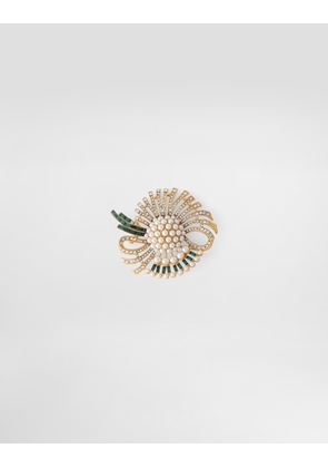 Dolce & Gabbana Sicilian Gentlemen Brooch - Man Bijoux Gold Metal Onesize