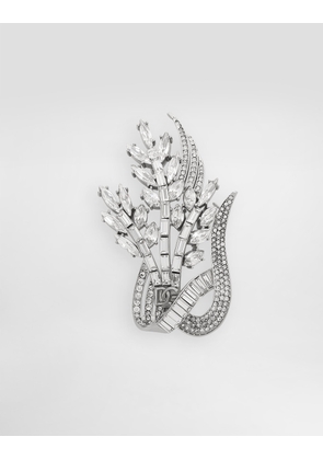 Dolce & Gabbana Full Rhinestone Brooch - Man Bijoux Silver Metal Onesize