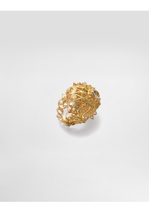 Dolce & Gabbana Filigree Ring 18-carat Yellow Gold And Aquamarine - Woman Rings Gold 48
