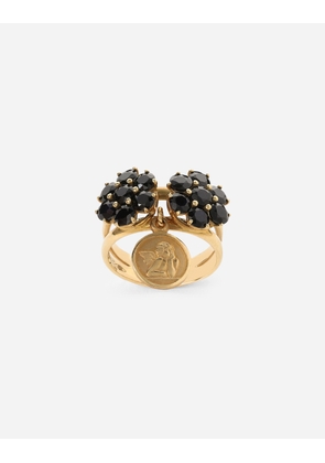 Dolce & Gabbana Sicily Ring18-carat Yellow Gold And Black Sapphires - Woman Rings Gold 48