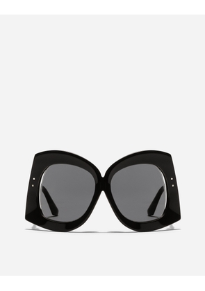 Dolce & Gabbana Dg Crossed Sunglasses - Woman Collection Black Acetate Onesize