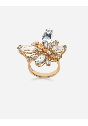 Dolce & Gabbana Butterfly Ring 18-carat Yellow Gold, Aquamarines, Citrines, And Diamonds - Woman Rings Gold 46