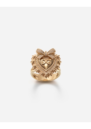 Dolce & Gabbana Devotion Ring In Yellow Gold With Diamonds - Woman Rings Gold 46