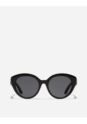 Dolce & Gabbana Everyday Flower Sunglasses - Woman Sunglasses Black Acetate Onesize
