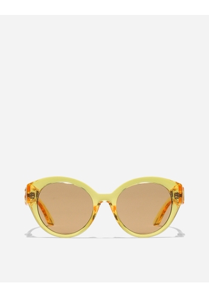 Dolce & Gabbana Everyday Flower Sunglasses - Woman Sunglasses Transparent Yellow Onesize