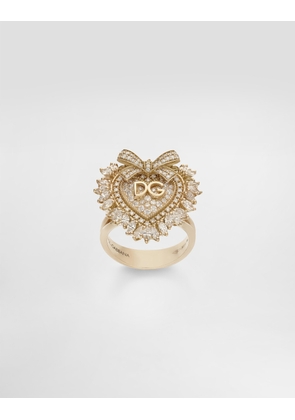 Dolce & Gabbana Devotion Ring 18 Carat Yellow Gold And Diamonds - Woman Rings Gold 50