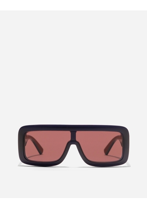 Dolce & Gabbana Dg Logo Sunglasses - Man Sunglasses Transparent Dark Blue Onesize