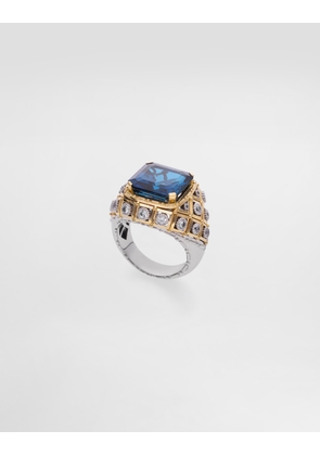 Dolce & Gabbana Eleganza Ring 18-carat White And Yellow Gold, Topazes, And Sapphires - Woman Rings Gold 70