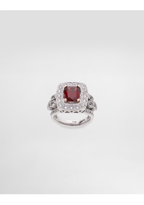 Dolce & Gabbana Eleganza Ring 18-carat White And Rose Gold, Garnet, And Sapphires - Woman Rings White 60