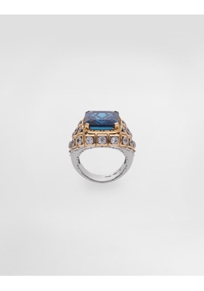 Dolce & Gabbana Eleganza Ring 18-carat White And Yellow Gold, Topazes, And Sapphires - Woman Rings Gold 70