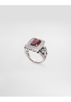 Dolce & Gabbana Eleganza Ring 18-carat White And Rose Gold, Garnet, And Sapphires - Woman Rings White 60