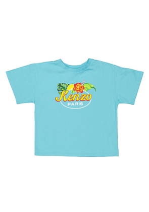 Kenzo Boys Floral Logo Print Short-Sleeved T-Shirt