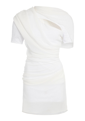 Jacquemus Castagna Cutout Draped Chiffon Mini Dress - Moda Operandi