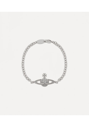 Vivienne Westwood Man. Mini Bas Relief Chain Bracelet Silver Cubic Zirconia Men
