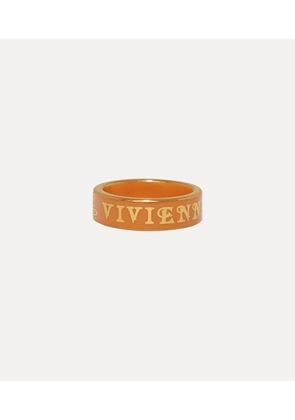 Vivienne Westwood Conduit Street Ring Stainless Steel Goldorange-enamel XS Unisex