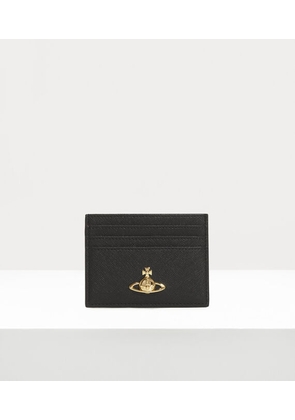 Vivienne Westwood Flat Card Holder Saffiano Leather Plain Black3d-ord One Size Women