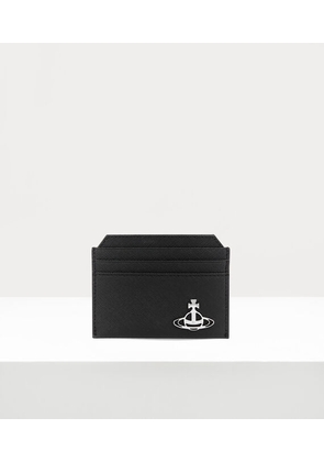 Vivienne Westwood Slim Card Holder Saffiano Leather Plain Black One Size Unisex
