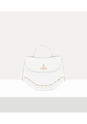 Vivienne Westwood Chloe Top Handle Bag Mini Croc-embos Foil White