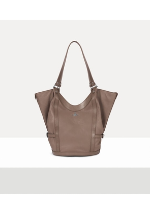 Vivienne Westwood Olive Large Shoulder Bag Supple Leather Grey