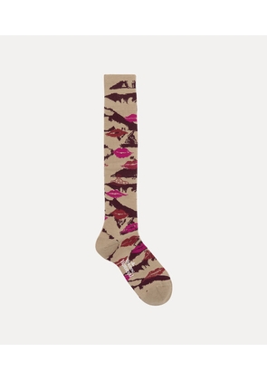 Vivienne Westwood High Sock Kisses Beige 4-5 Unisex