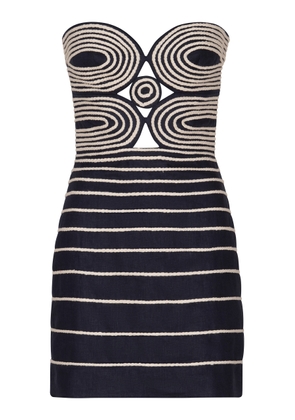 Andres Otalora Muy Poetica Embroidered Linen Mini Dress - Moda Operandi