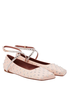Amina Muaddi Ane Crystal Embellished Ballerina Flats