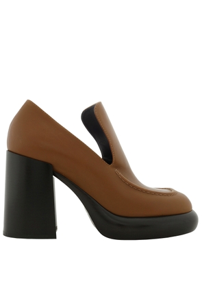 Burberry Leather Wedge 120mm Heel Loafers