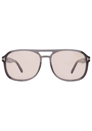 Tom Ford Rosco Light Brown Photochromatic Pilot Mens Sunglasses FT1022 20E 58