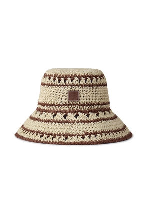 Mulberry Women's Crochet Bucket Hat Beige-Oak