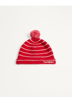 Valentino Garavani Chez Valentino Knitted Wool Beanie Man PINK/BUTTER UNI