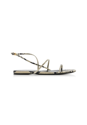 Khaite Loop Python-Effect Leather Sandals - Moda Operandi