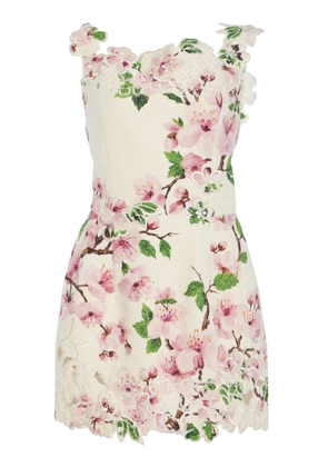 Oscar de la Renta Embroidered Tweed Mini Dress - Moda Operandi