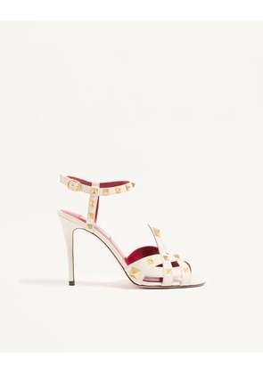 Valentino Garavani Studdy Kidskin Sandal 100mm Woman IVORY 38.5