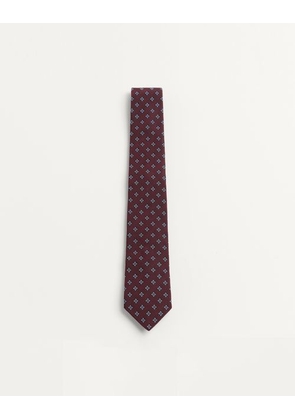 Valentino Garavani Valentie Micro-Check Silk Tie Man MAROON UNI