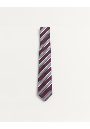 Valentino Garavani Valentie Striped Silk Tie Man MAROON/AZURE UNI