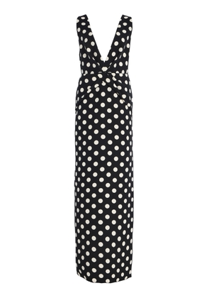 Brandon Maxwell Exclusive Riviera Polka-Dot Wool-Silk Maxi Dress - Moda Operandi