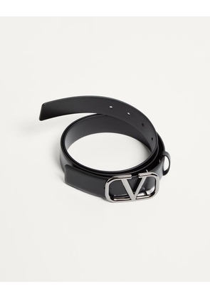 Valentino Garavani Vlogo Signature Calfskin Belt 30 Mm Man BLACK 085